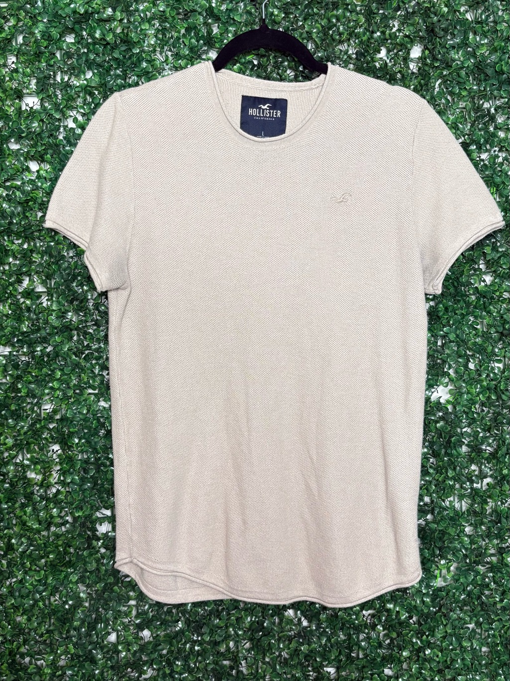 Hollister Men's Short Sleeve Crew Tee In Light Beige